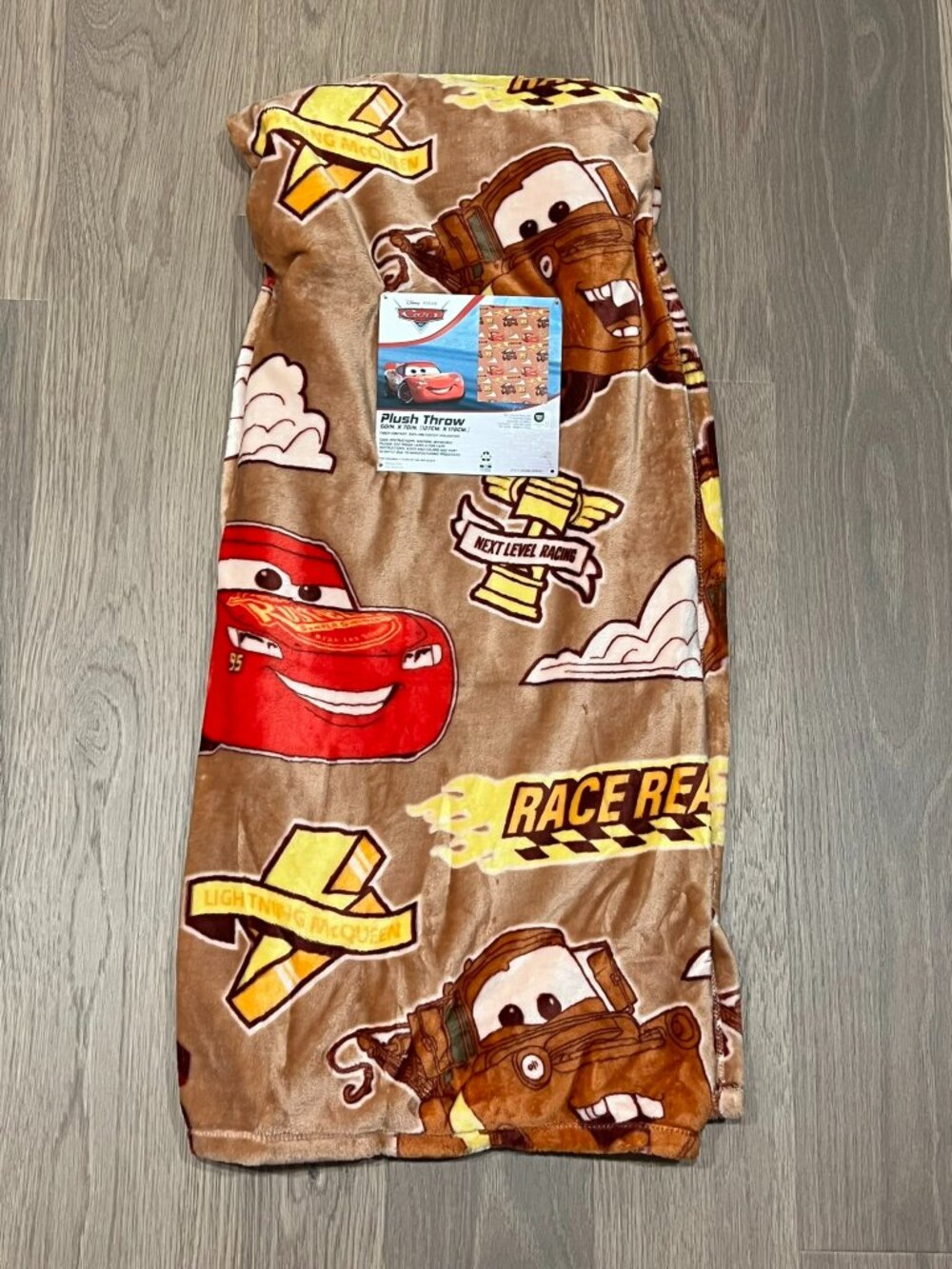 Disney Pixar CARS Lightning McQueen 95 Throw Blanket 50x70 Tow Mater Racing NWT